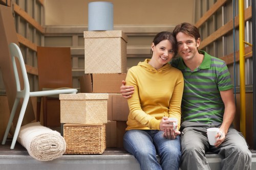 Packed boxes and furniture ready for house removals in Haringey