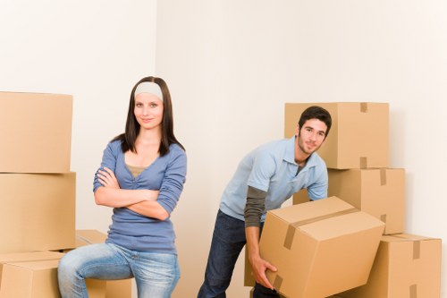 Furniture and boxes being moved during a Haringey removal job