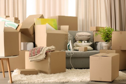 Unpacking boxes in a Haringey property after moving day